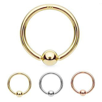 Pierścionek na sutek Piercing Biżuteria 14K Złota Hoop Chrząstka Nos Brwi Usta