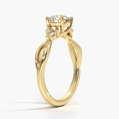 Willow Diamentowy Pierścionek Zaręczynowy (1/8 Ct. Tw.) Z 9-karatowym złotem