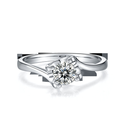 RD 4MM trapezowy biały Moissanite 9K srebrny pierścionek CZ minimalistyczna biżuteria ślubna