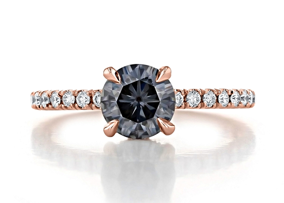 9K Złoty Materiał Lab Grown Moissanite Pierścień Srebrnoszary Kolor 1ct 5szt Wymiar