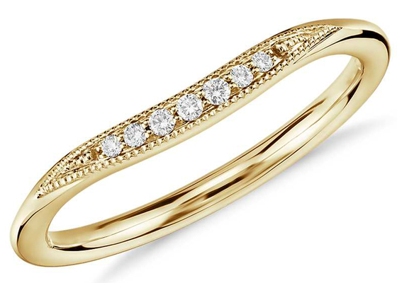 Tiny Dainty 14-karatowy pierścionek z żółtego złota, diamentowe pierścionki do układania w stosy 2 mm 1,5 mm 1,3 mm Rozmiar