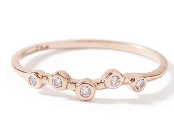 Tiny 0,10 ct 14K żółte złoto Biżuteria Diamentowy pierścionek na ślub 1,5 mm-2,5 mm Rozmiar paska
