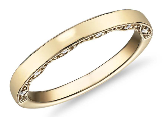Klasyczny złoty pierścionek 9K 0,12 ct 1,3 mm wymiar z naturalnym diamentem