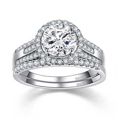 18K 14K 10k białe złoto pierścionek, 1.8CT 8mm damskie diamentowe zestawy obrączek
