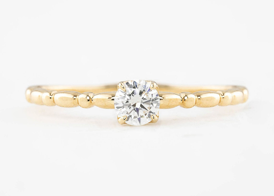 6MM złoty pierścionek z brylantem Solitaire, pierścionki z diamentem Moissanite o masie 0,8 ct ODM