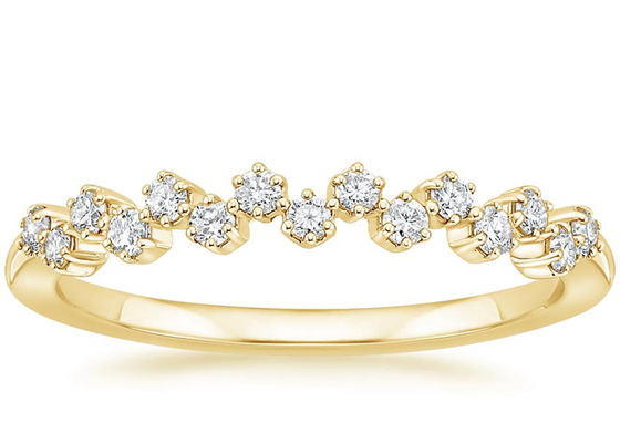 Okrągła obrączka z 14-karatowego żółtego złota, pierścionek z naturalnym diamentem 1,8 mm-2,5 mm