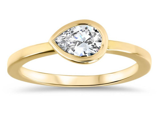 0,77ct Obrączka z żółtego złota, pierścień zaręczynowy ODM Bezel dla pani