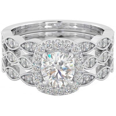 51 sztuk 0.51CT Halo Diamond Pierścionek zaręczynowy Zestaw Claw Prong Typ ustawienia