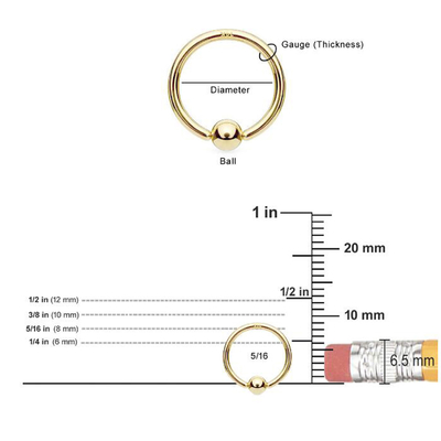 Pierścionek na sutek Piercing Biżuteria 14K Złota Hoop Chrząstka Nos Brwi Usta