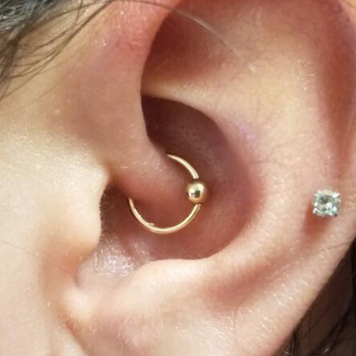 Pierścionek na sutek Piercing Biżuteria 14K Złota Hoop Chrząstka Nos Brwi Usta