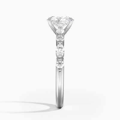 Biżuteria ślubna 14K/18K białe solidne złoto Prawdziwe VVS Diamond Round Brilliant Cut Moissanite Ring