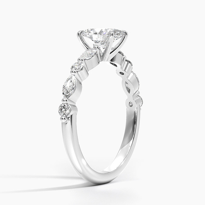 Biżuteria ślubna 14K/18K białe solidne złoto Prawdziwe VVS Diamond Round Brilliant Cut Moissanite Ring