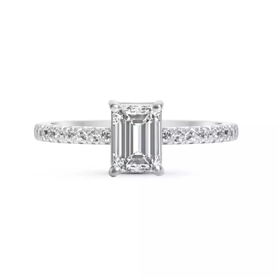 Pierścionek zaręczynowy z wyhodowanymi w laboratorium diamentami Solid Gold 14K/18K Gold Diamond Ring