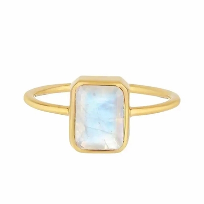 925 Sterling Silver Vine Producent Round Cut Rainbow Moonstone Pierścionek zaręczynowy Hurtownia Kobiet Biżuteria Pierścionki