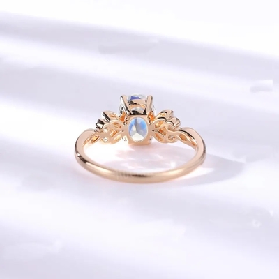 Kobiety 925 Sterling Silver naturalny niebieski kamień księżycowy pierścionek z kamieniem księżycowym projekt biżuterii