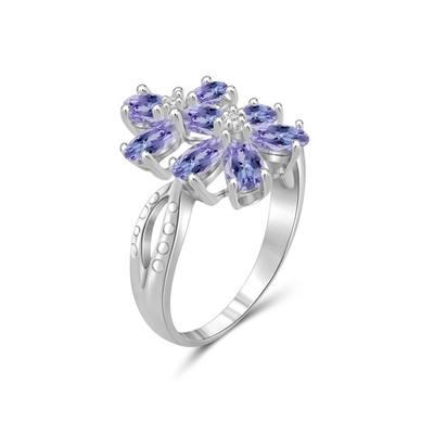 Owalne naturalne pierwotne złoto 14-karatowe białe złoto 6x4mm gruszka pierścionek z tanzanitem-Handmade Wedding Ring