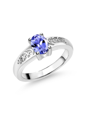 Owalne naturalne pierwotne złoto 14-karatowe białe złoto 6x4mm gruszka pierścionek z tanzanitem-Handmade Wedding Ring