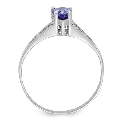 0,25-karatowy tanzanit 0,925 Sterling Silver Ring Biżuteria z białym diamentem – Pierścionki z kamieniami szlachetnymi z hipoalergicznym
