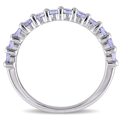 Ross-Simons 2,50 ct. tw Tanzanit i .20 ct. tw Pierścionek z białą cyrkonią w srebrze