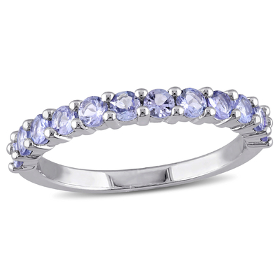 Ross-Simons 2,50 ct. tw Tanzanit i .20 ct. tw Pierścionek z białą cyrkonią w srebrze