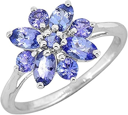 Kupuj kobiety LC platynowe żółte złoto niebieski tanzanit Birthstone cyrkon pierścionek rozmiar 8 prezenty