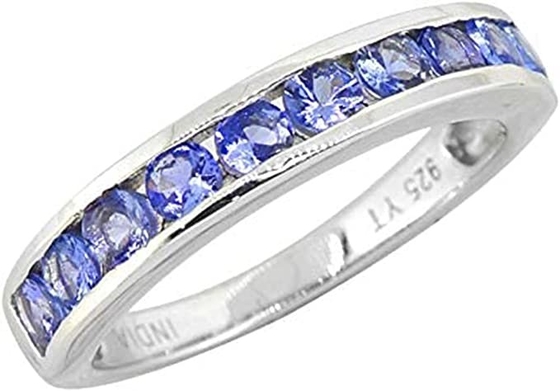 Kupuj kobiety LC platynowe żółte złoto niebieski tanzanit Birthstone cyrkon pierścionek rozmiar 8 prezenty