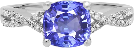 Kupuj kobiety LC platynowe żółte złoto niebieski tanzanit Birthstone cyrkon pierścionek rozmiar 8 prezenty