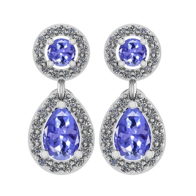 0,5 Carat Branch Flower Design JewelersClub Tanzanit Pierścień Srebrny pierścionek Biżuteria z akcentem białego diamentu