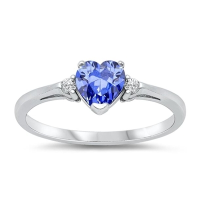 Karatowy tanzanit 0,925 Sterling Silver Ring Biżuteria z akcentem białego diamentu