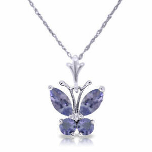Solitaire wisiorek Angara naturalny tanzanit naszyjnik dla kobiet dziewczyn 14K