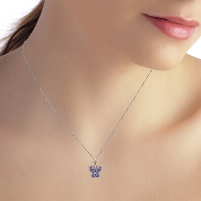 Solitaire wisiorek Angara naturalny tanzanit naszyjnik dla kobiet dziewczyn 14K