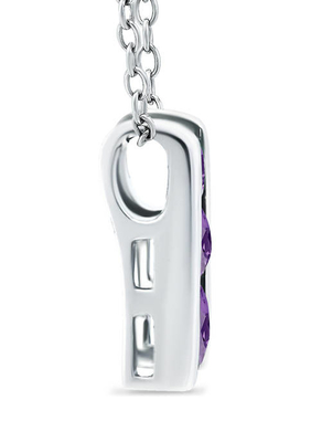 3/8 ct. tw Naszyjnik z trzema kamiennymi drabinami z ametystem wykonany ze srebra próby 925