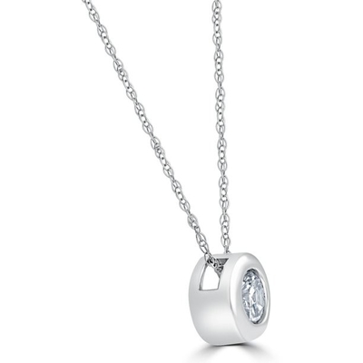 1/4 ct Round Diamond Solitaire Bezel Naszyjnik 18&quot; 14-karatowe białe złoto (4.1)4,1 gwiazdki z 7 recenzji7 recenzji