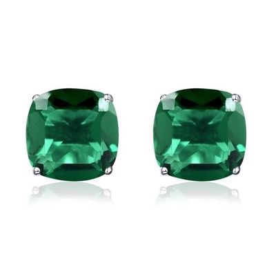Chic Silver 925 Sterling Silver Wisiorek Serce Naszyjnik Symulowany Szmaragdowy Naszyjnik Birthstone