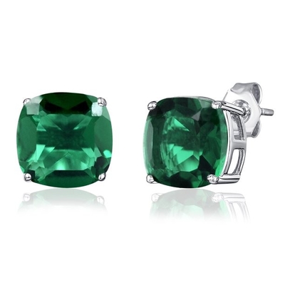 Chic Silver 925 Sterling Silver Wisiorek Serce Naszyjnik Symulowany Szmaragdowy Naszyjnik Birthstone