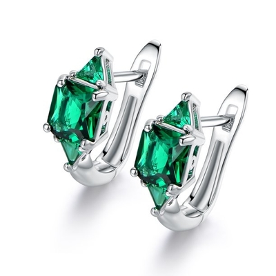 Chic Silver 925 Sterling Silver Wisiorek Serce Naszyjnik Symulowany Szmaragdowy Naszyjnik Birthstone