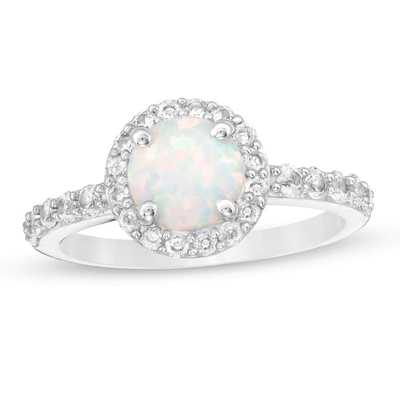 Opal owalny i 1/15 CT. TW Diamentowy pierścionek z dzielonym trzpieniem ze srebra próby 925