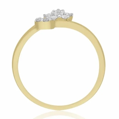 Pierścionek zaręczynowy w kształcie gwiazdy 0,20 CTS Diamond Ring-9K z białego złota