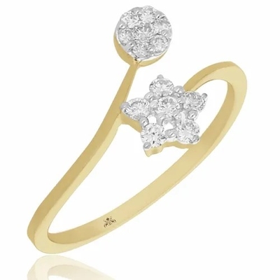 Pierścionek zaręczynowy w kształcie gwiazdy 0,20 CTS Diamond Ring-9K z białego złota