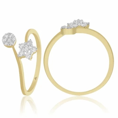 Pierścionek zaręczynowy w kształcie gwiazdy 0,20 CTS Diamond Ring-9K z białego złota