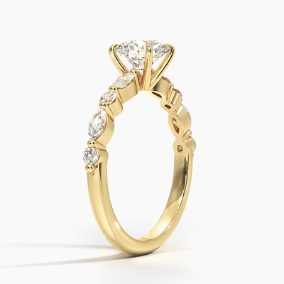 9-karatowy złoty płatek śniegu inspirowany Lab Diamond Jewelry Lady Women pierścionek zaręczynowy