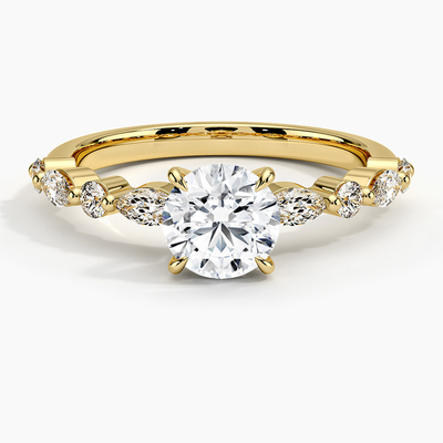 9-karatowy złoty płatek śniegu inspirowany Lab Diamond Jewelry Lady Women pierścionek zaręczynowy