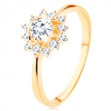 Willow Diamentowy Pierścionek Zaręczynowy (1/8 Ct. Tw.) Z 9-karatowym złotem
