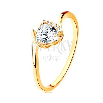 Serce Moissanite Solitaire Zaręczynowy/damski pierścionek 18-karatowe żółte złoto