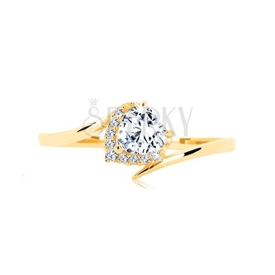 Willow Diamentowy Pierścionek Zaręczynowy (1/8 Ct. Tw.) Z 9-karatowym złotem