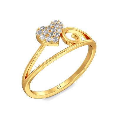 Diamentowy pierścionek zaręczynowy Luxe Willow 1/4 ct. Tw. Z 9-karatowym złotym sercem