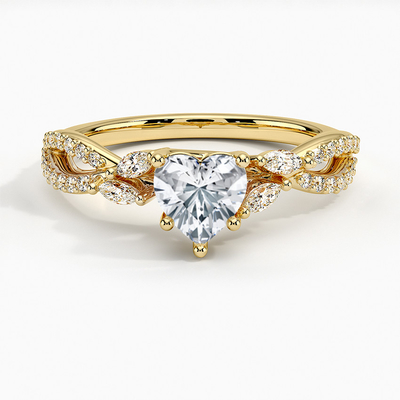 Diamentowy pierścionek zaręczynowy Luxe Willow 1/4 ct. Tw. Z 9-karatowym złotym sercem