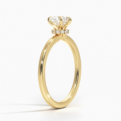 Secret Halo Diamond Elegancki pierścionek zaręczynowy zawiera ukrytą aureolę