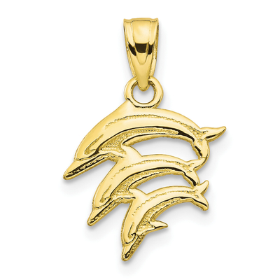 10 k żółtego złota delfin naszyjnik z wisiorkiem wisiorek ryby morskie życie Fine Jewelry dla kobiet prezenty dla niej