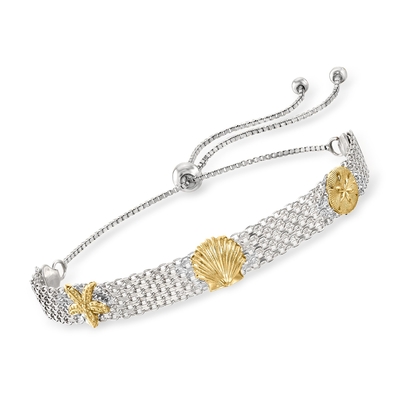 14-karatowe żółte złoto Sea Life Bransoletka 7 Cal Seashore Fine Jewelry Idealne prezenty dla kobiet Zestaw podarunkowy z serca